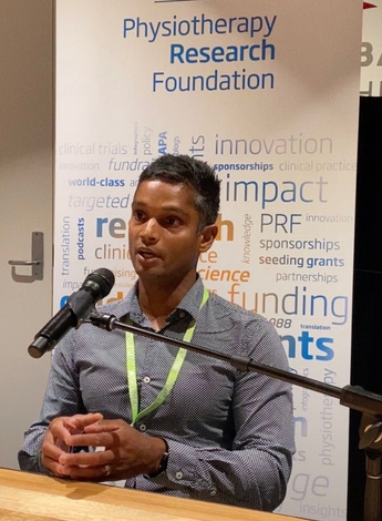 Ashan Weerakkody speaking during a podcast at the APA Ignite conference 2023 for the Conference Conversations podcast.
